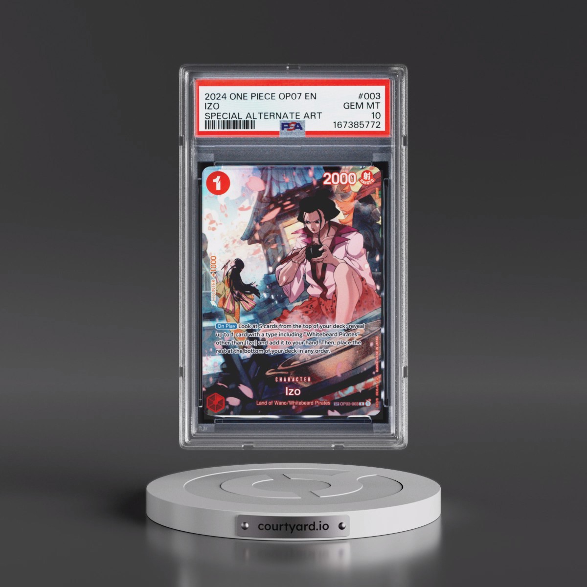 2024 One Piece OP07-500 Years in the Future #003 Izo - Special Alternate Art (PSA 10 GEM MINT)