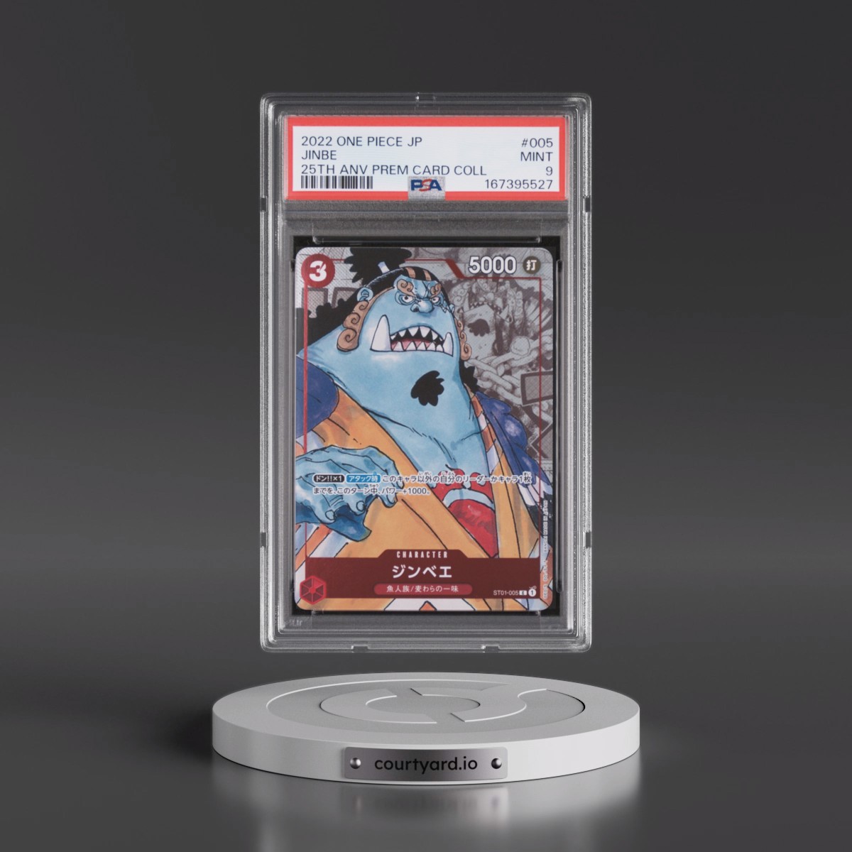 2022 One Piece Japanese 25th Anniversary Premium Card Collection Jinbe #005 PSA 9