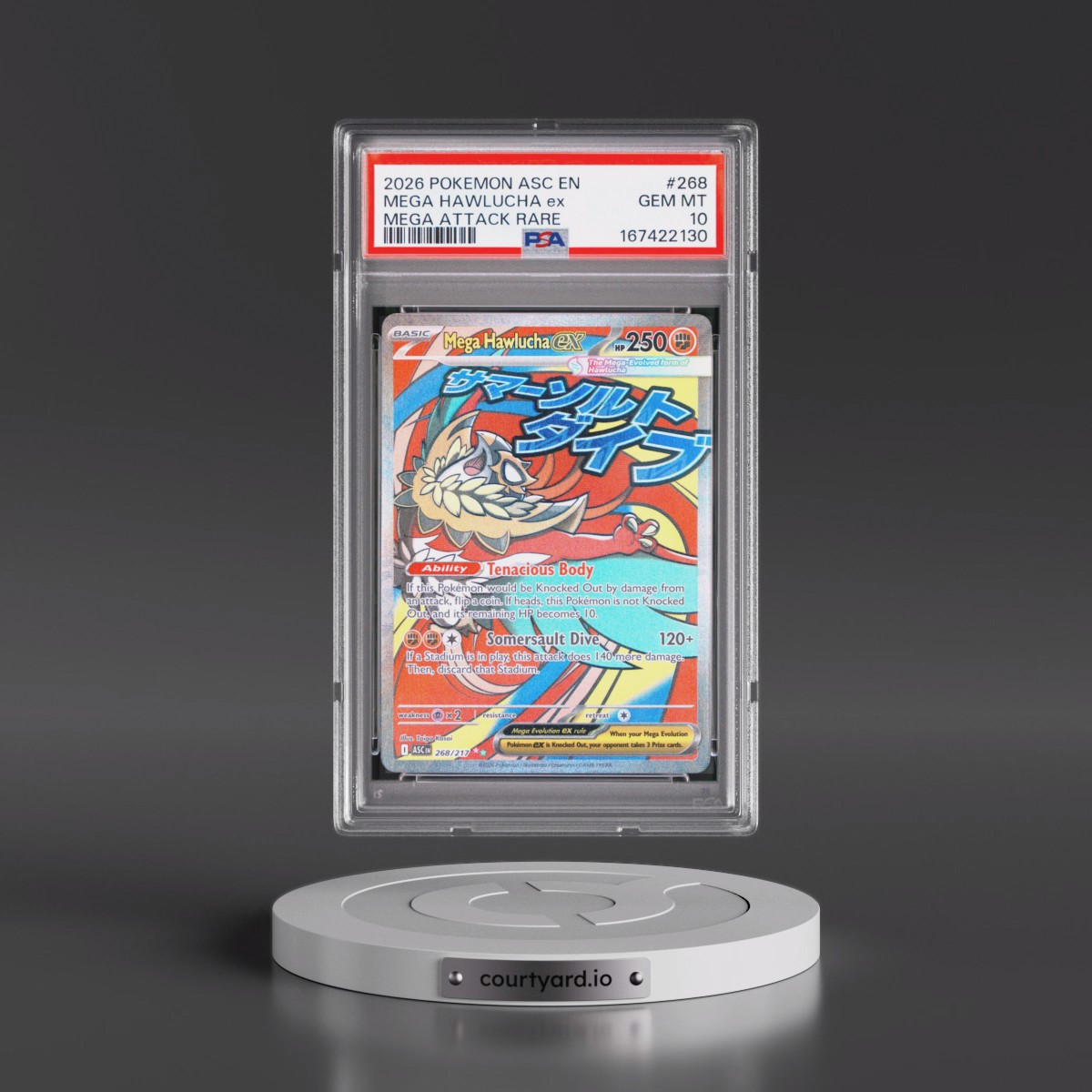 2026 Pokémon Asc EN-Ascended Heroes Mega Hawlucha EX - Holo Mega Attack Rare #268 PSA 10