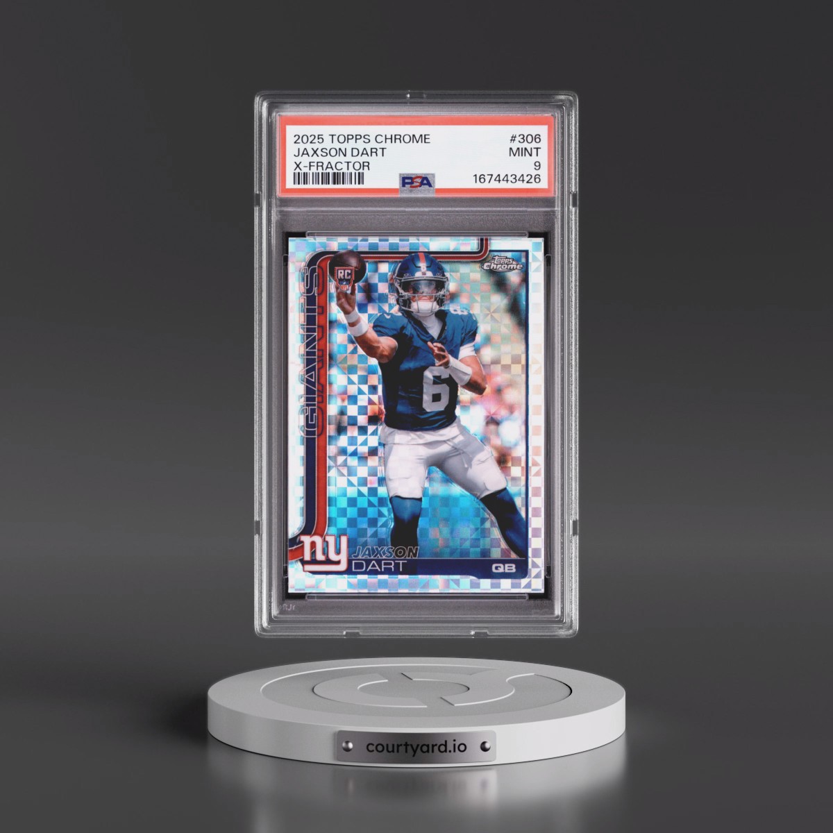 2025 Topps Chrome Jaxson Dart - X-Fractor #306 PSA 9
