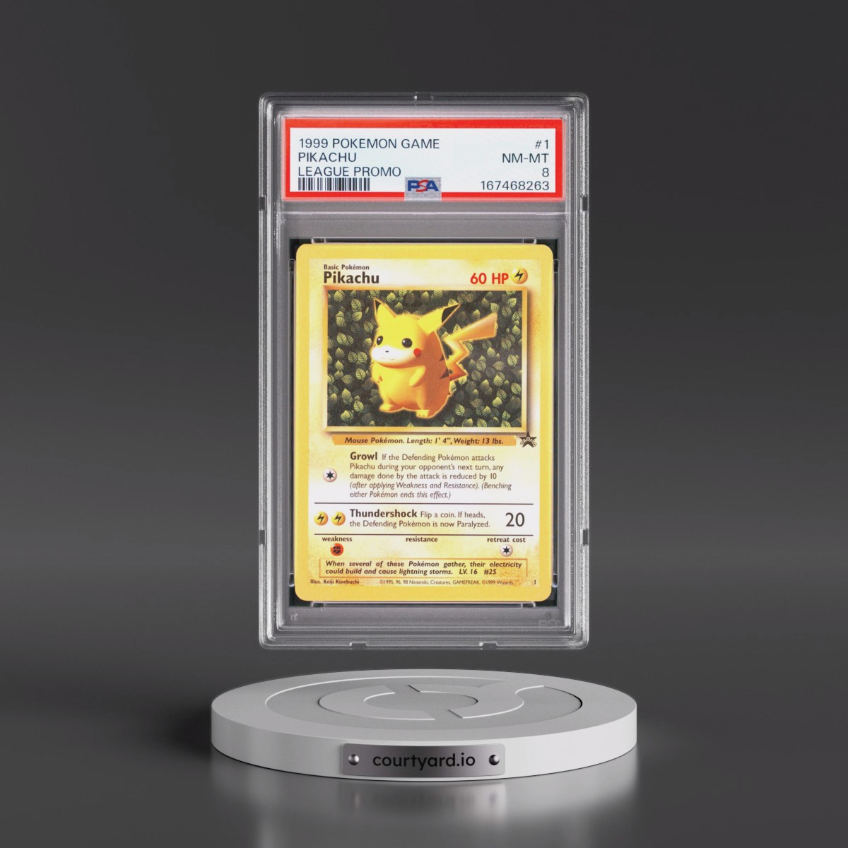1999 Pokémon League Promo #1 Pikachu (PSA 8 NM-MT)