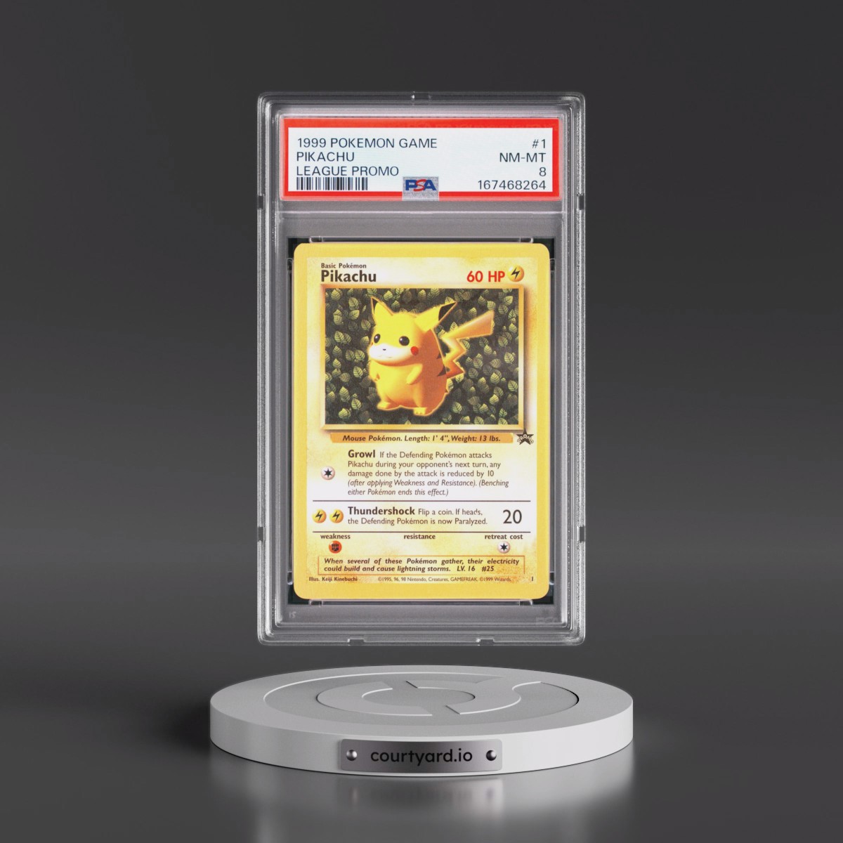 1999 Pokémon League Promo #1 Pikachu (PSA 8 NM-MT)