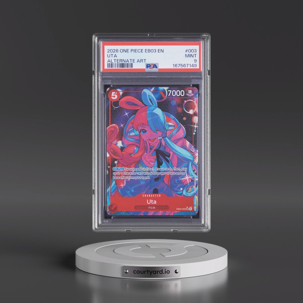 2026 One Piece EB03-Extra Booster -One Piece Heroines Edition Uta - Alternate Art #003 PSA 9