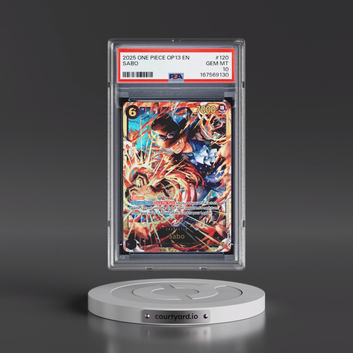 2025 One Piece OP13-Carrying on His Will #120 Sabo (PSA 10 GEM MINT)