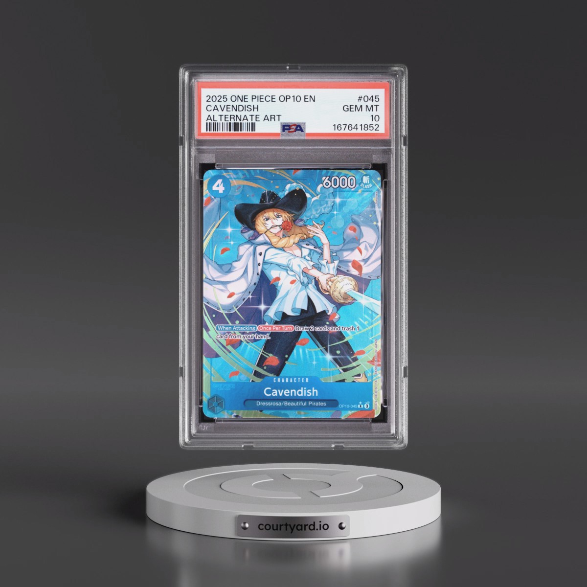 2025 One Piece OP10-Royal Blood #045 Cavendish - Alternate Art (PSA 10 GEM MINT)