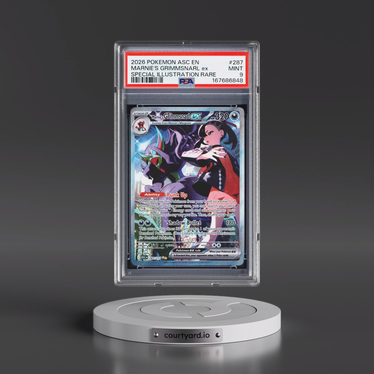 2026 Pokémon Asc EN-Ascended Heroes Marnie's Grimmsnarl EX - Holo Special Illustration Rare #287 PSA 9