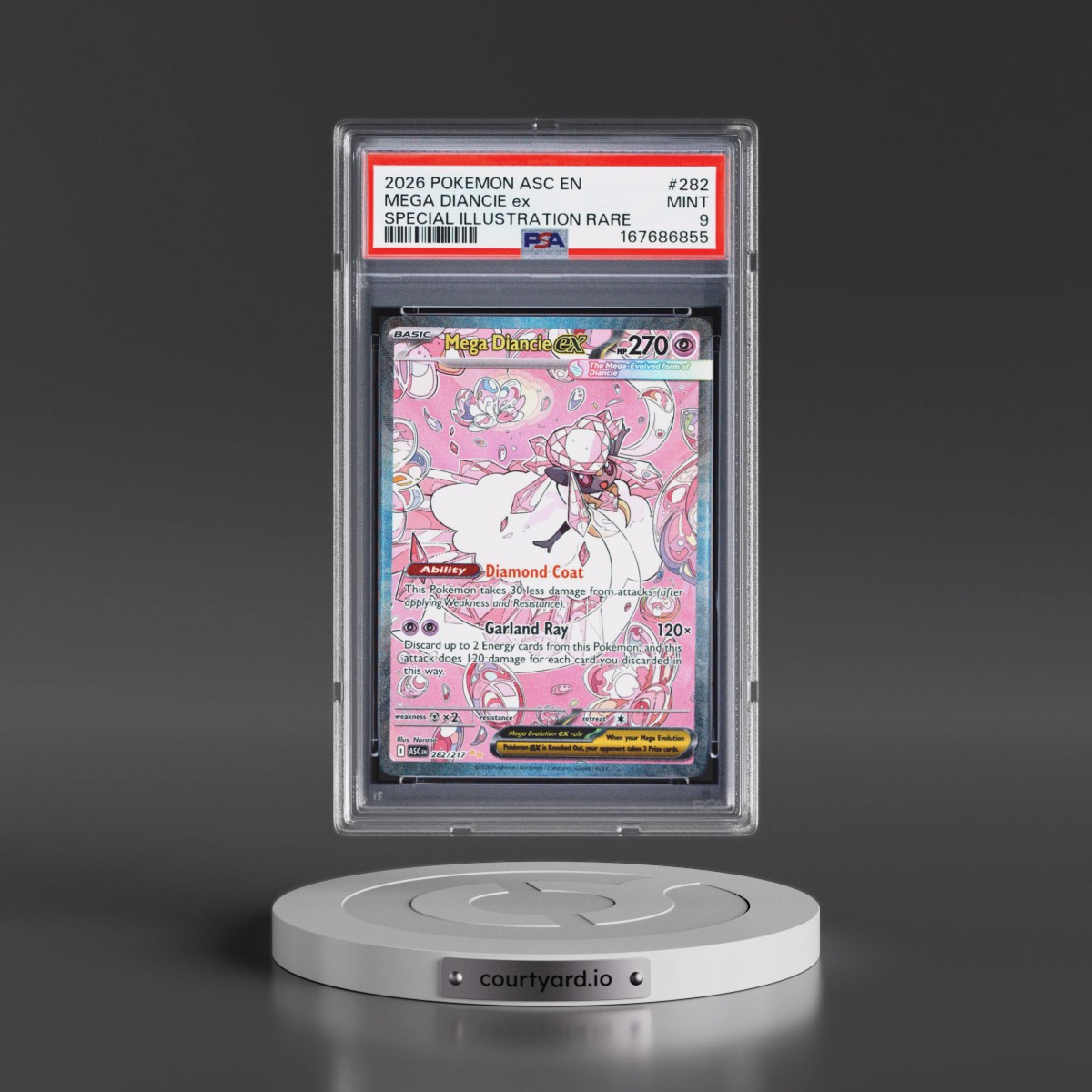 2026 Pokémon Asc EN-Ascended Heroes Mega Diancie EX - Holo Special Illustration Rare #282 PSA 9