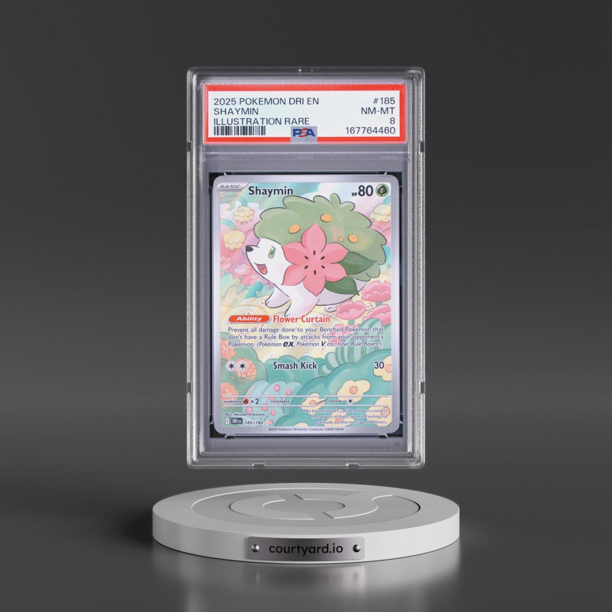 2025 Pokémon Dri EN-Destined Rivals Shaymin - Illustration Rare #185 PSA 8