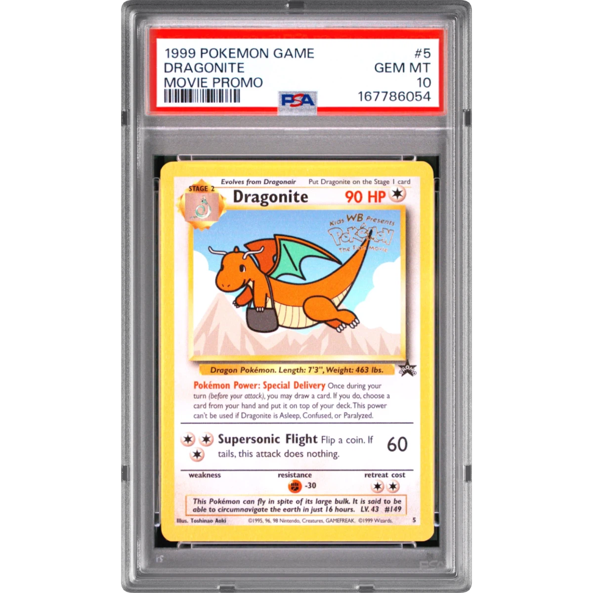 1999 Pokémon Game Movie #5 Dragonite - Movie Promo (PSA 10 GEM MINT)