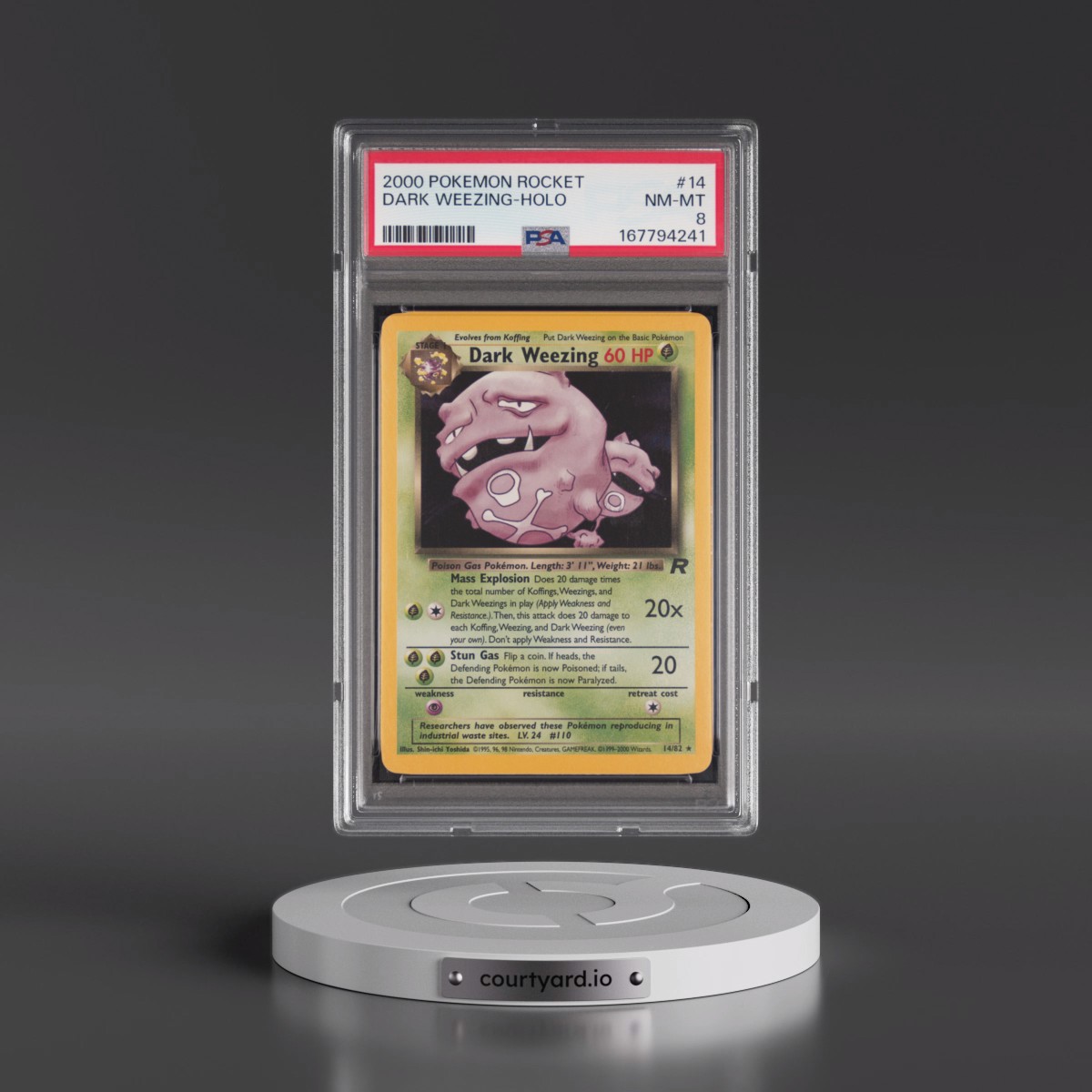 2000 Pokémon Rocket #14 Dark Weezing - Holo (PSA 8 NM-MT)