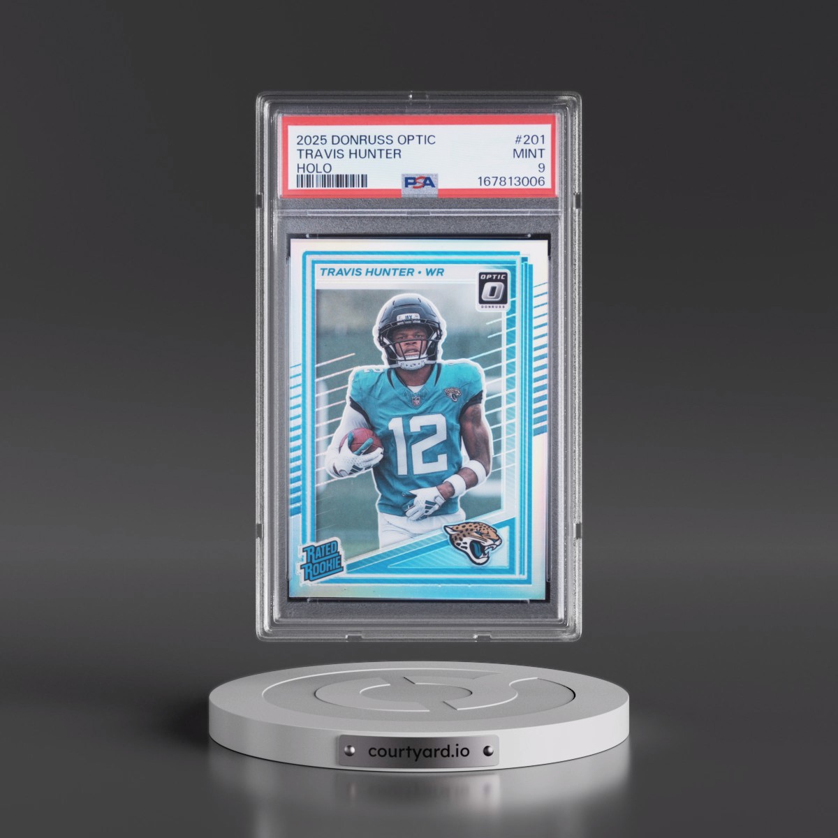 2025 Panini Donruss Optic #201 Travis Hunter - Holo (PSA 9 MINT)