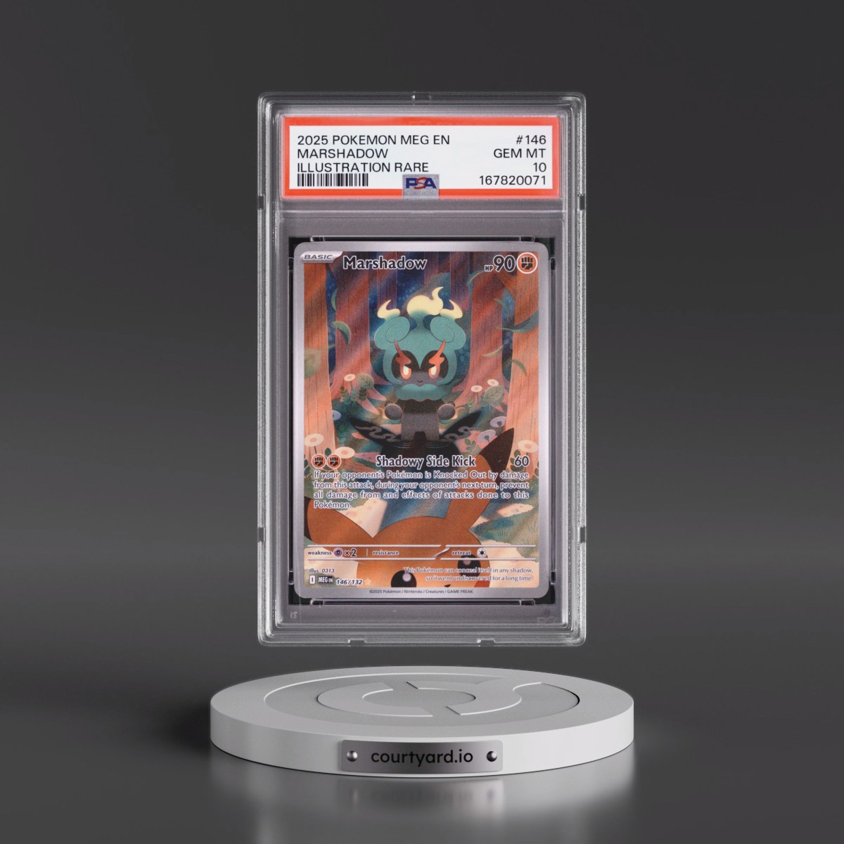 2025 Pokémon Meg EN-Mega Evolution #146 Marshadow - Illustration Rare (PSA 10 GEM MINT)