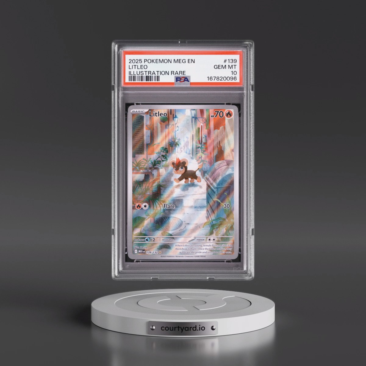 2025 Pokémon Meg EN-Mega Evolution #139 Litleo - Illustration Rare (PSA 10 GEM MINT)