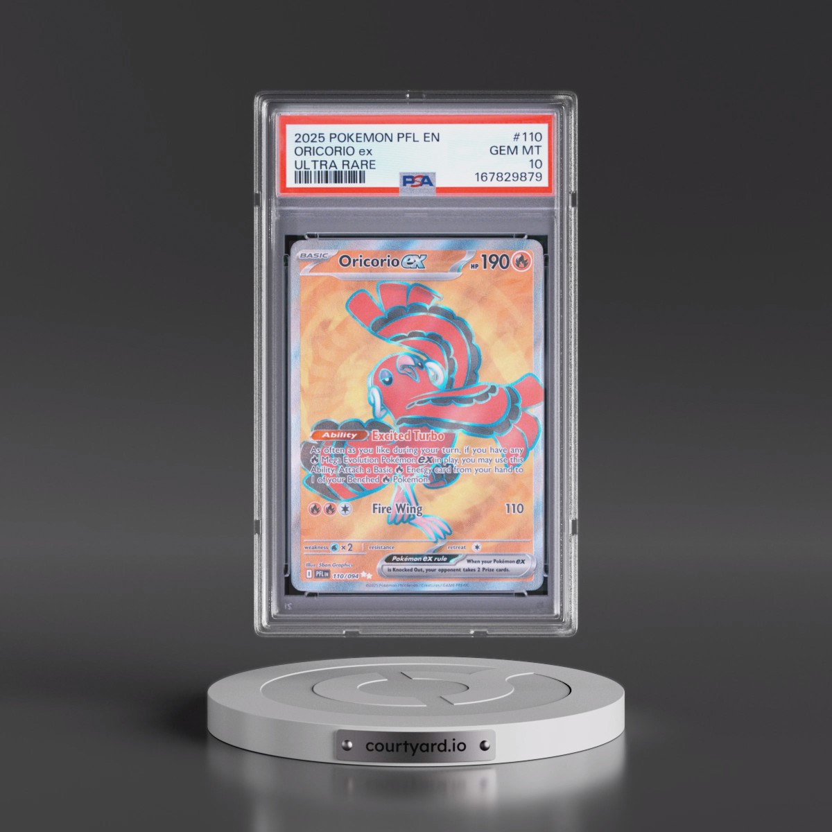 2025 Pokémon Pfl EN-Phantasmal Flames Oricorio EX - Holo Ultra Rare #110 PSA 10