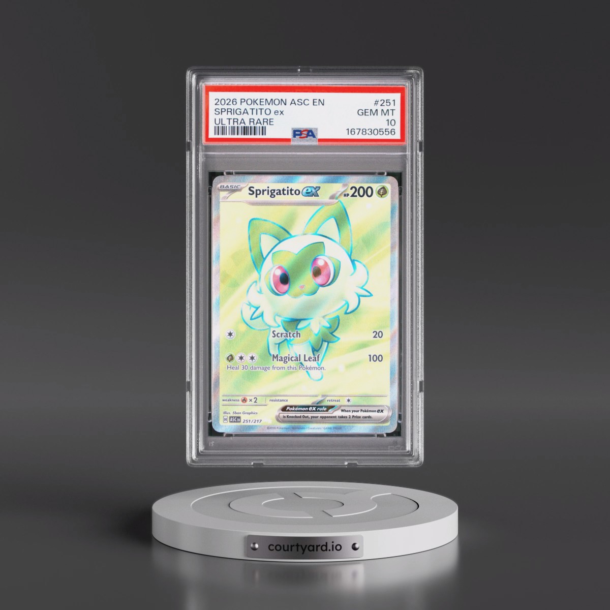 2026 Pokémon Asc EN-Ascended Heroes Sprigatito EX - Holo Ultra Rare #251 PSA 10