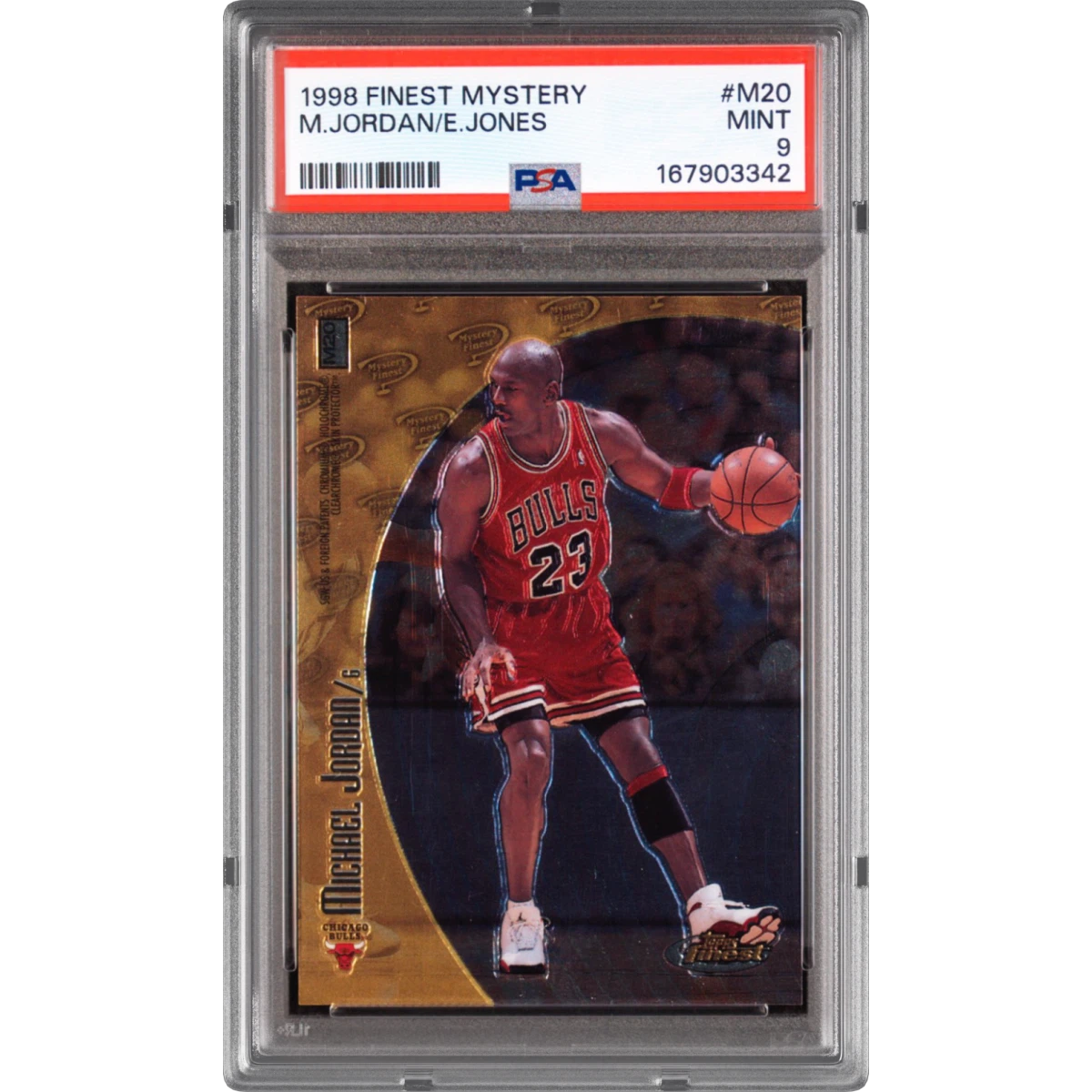 1998 Finest Mystery #M20 Eddie Jones/Michael Jordan (PSA 9 MINT)