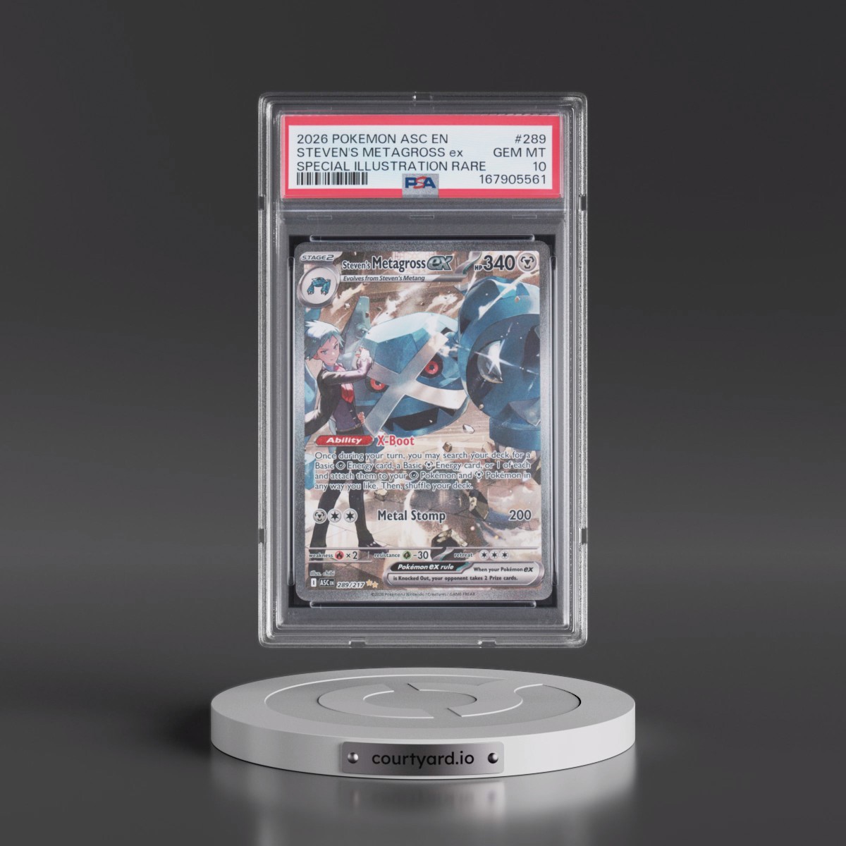 2026 Pokémon Asc EN-Ascended Heroes Steven's Metagross EX - Holo Special Illustration Rare #289 PSA 10