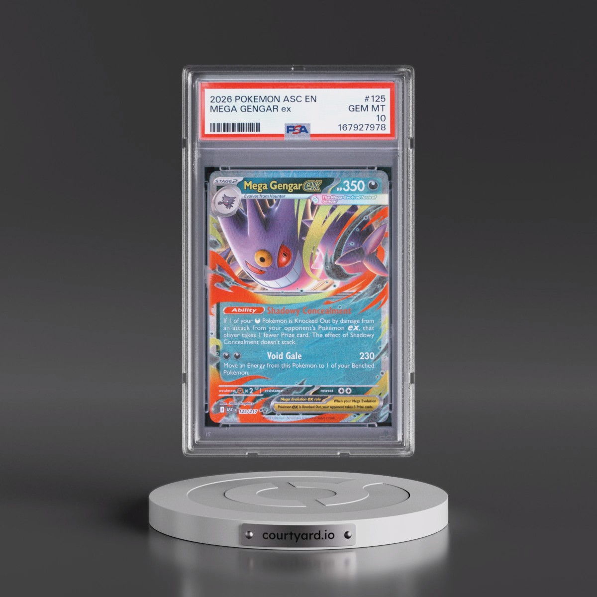 2026 Pokémon Asc EN-Ascended Heroes #125 Mega Gengar EX - Holo (PSA 10 GEM MINT)