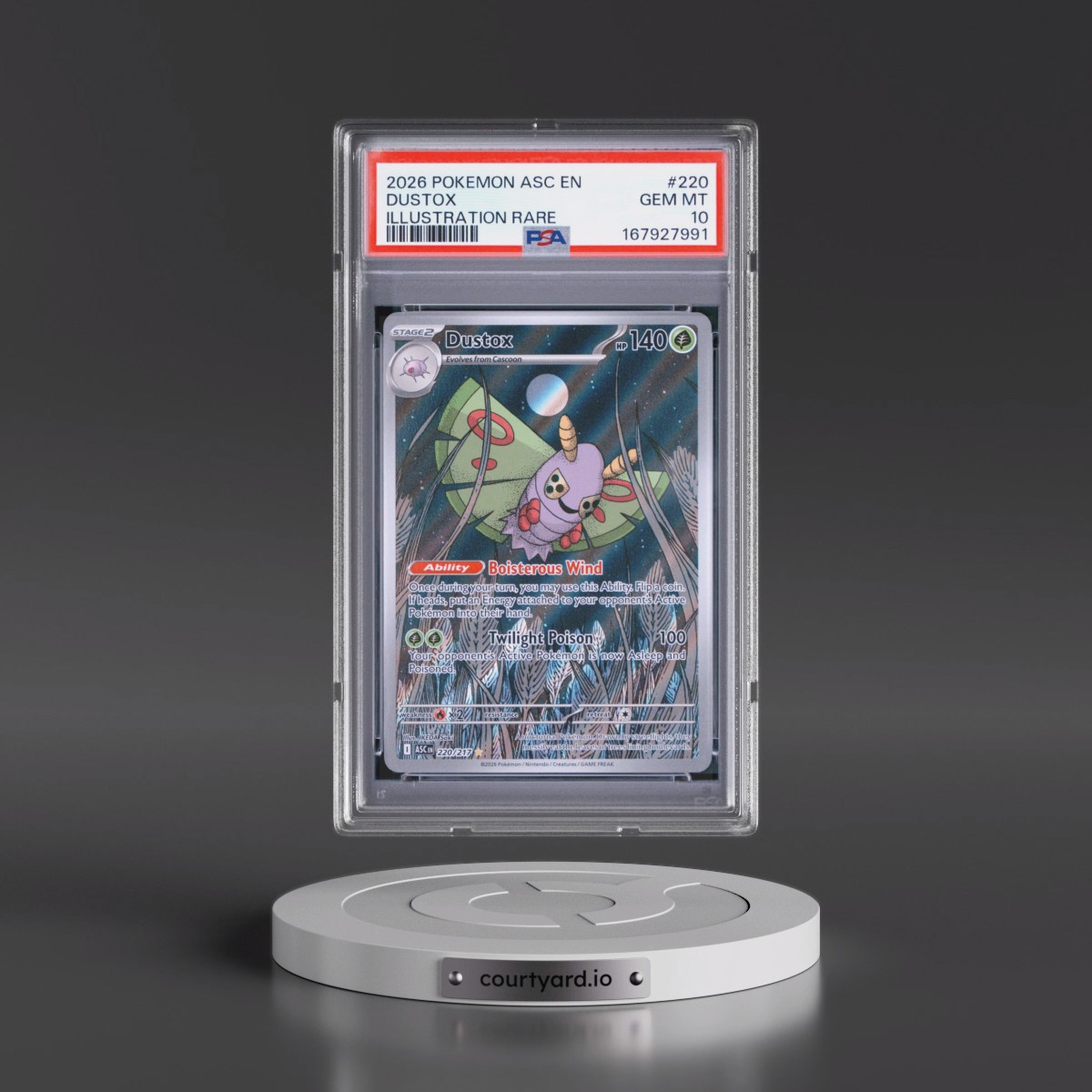 2026 Pokémon Asc EN-Ascended Heroes Dustox - Illustration Rare #220 PSA 10