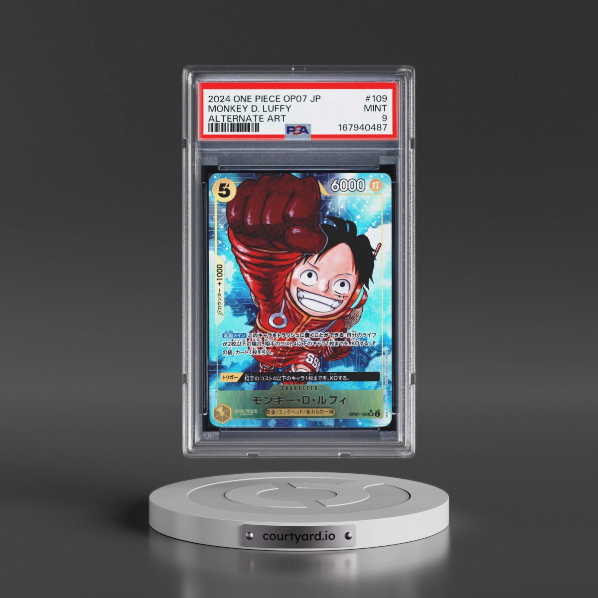 2024 One Piece Japanese OP07-500 Years in the Future #109 Monkey D. Luffy - Alternate Art (PSA 9 MINT)