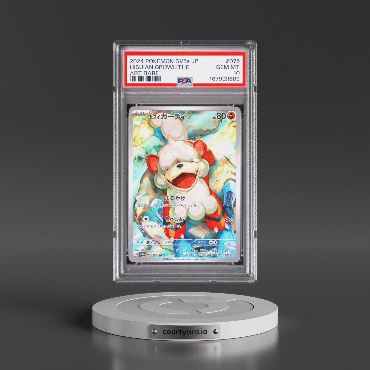 2024 Pokémon Sv5a-Crimson Haze #075 Hisuian Growlithe - Art Rare (PSA 10 GEM MINT)