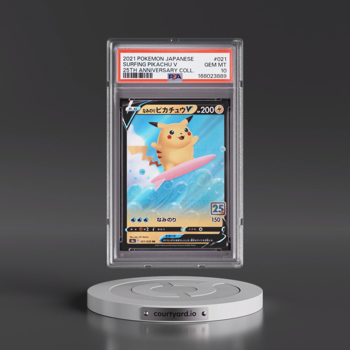 2021 Pokémon 25th Anniversary Collection #021 Surfing Pikachu V - Holo (PSA 10 GEM MINT)