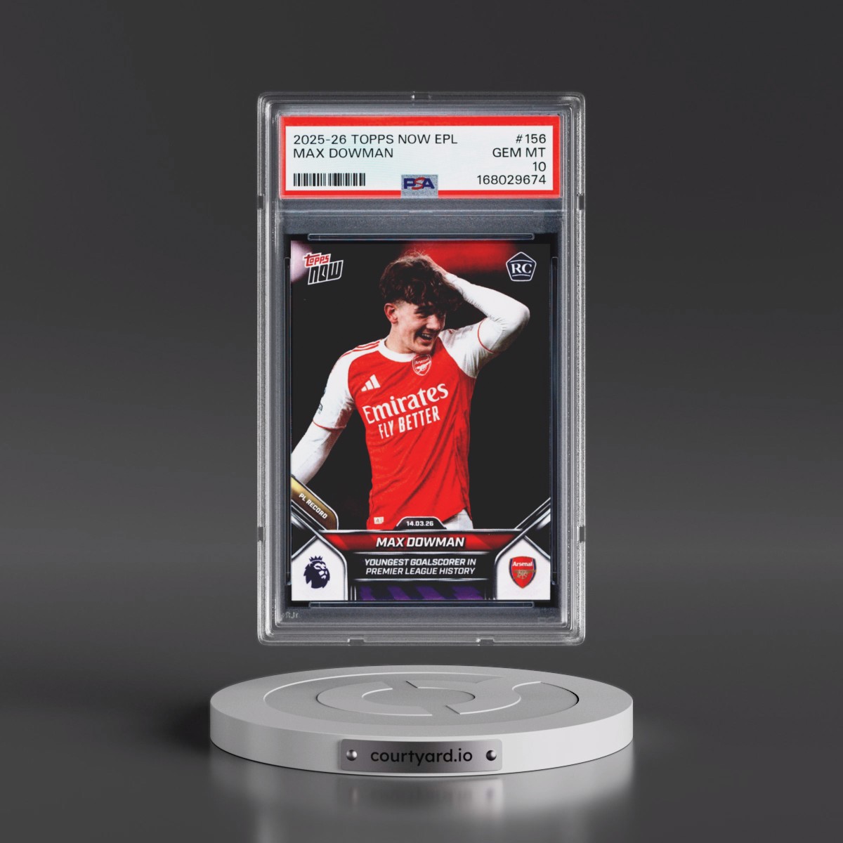 2025 Topps Now Premier League Max Dowman #156 PSA 10