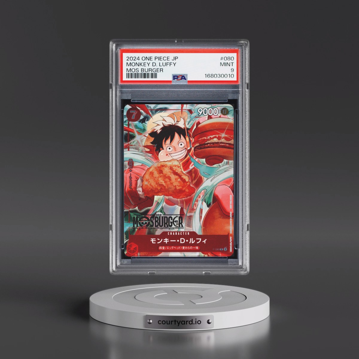 2024 One Piece Japanese Promos #080 Monkey D. Luffy - Mos Burger (PSA 9 MINT)