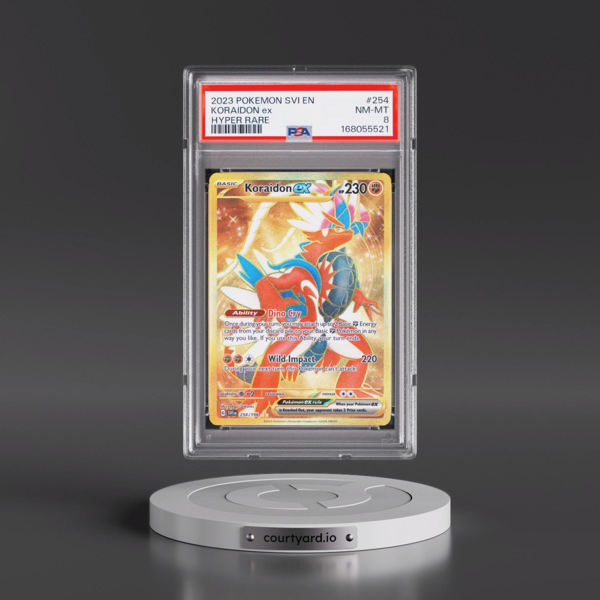 2023 Pokémon Svi EN-Scarlet & Violet #254 Koraidon EX - Holo Hyper Rare (PSA 8 NM-MT)
