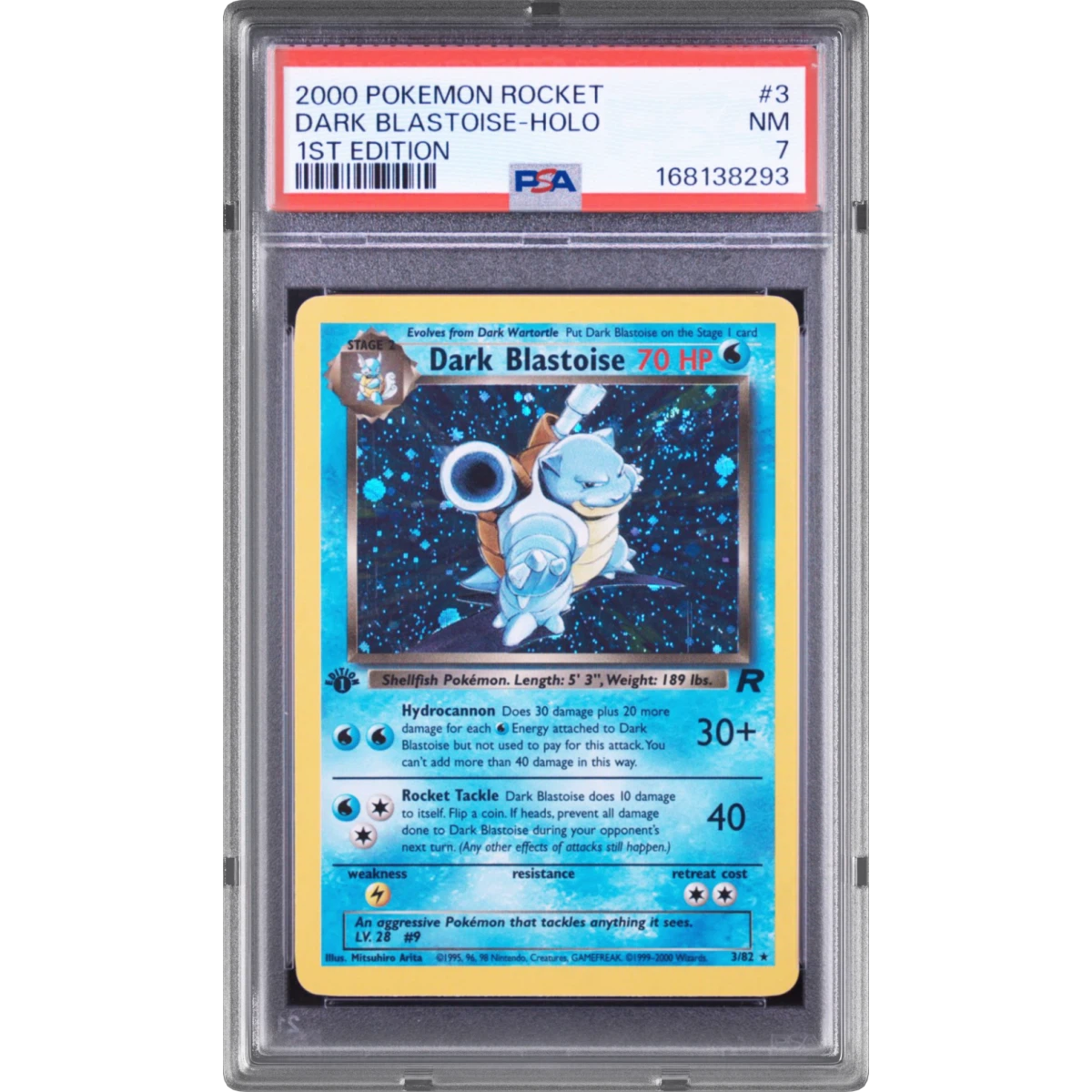 2000 Pokémon Rocket #3 Dark Blastoise - 1st Edition Holo (PSA 7 NM)