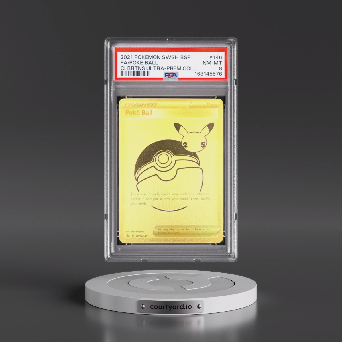 2021 Pokémon Swsh Black Star Promo #146 Poke Ball - Full Art Celebrations Ultra-Premium Collection (PSA 8 NM-MT)
