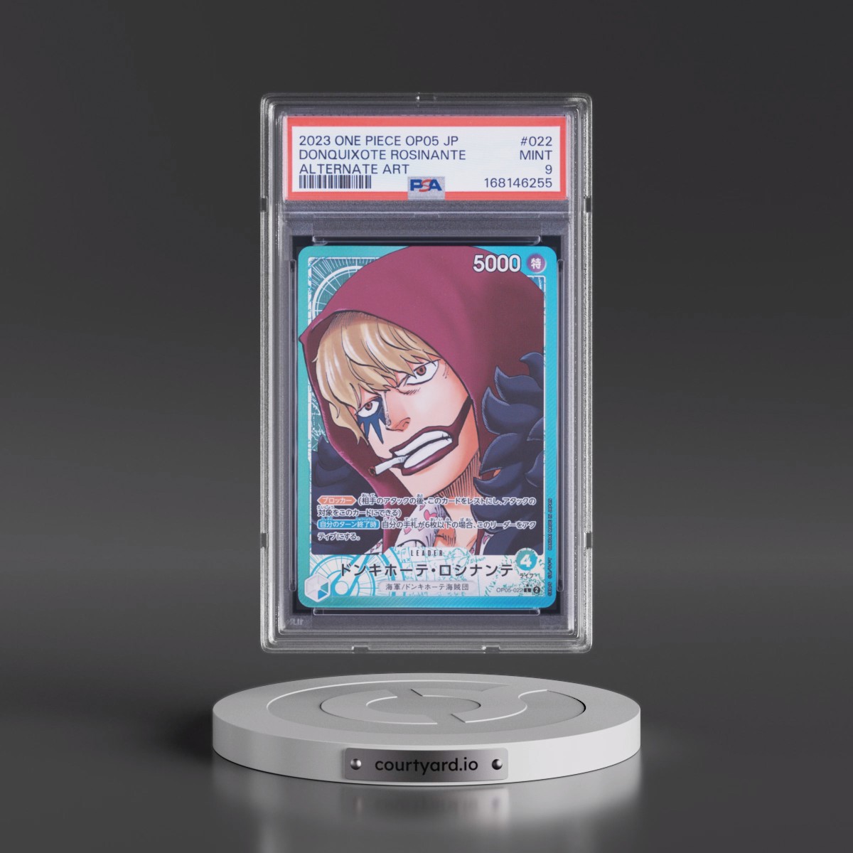 2023 One Piece Japanese OP05-Awakening of the New Era #022 Donquixote Rosinante - Alternate Art (PSA 9 MINT)