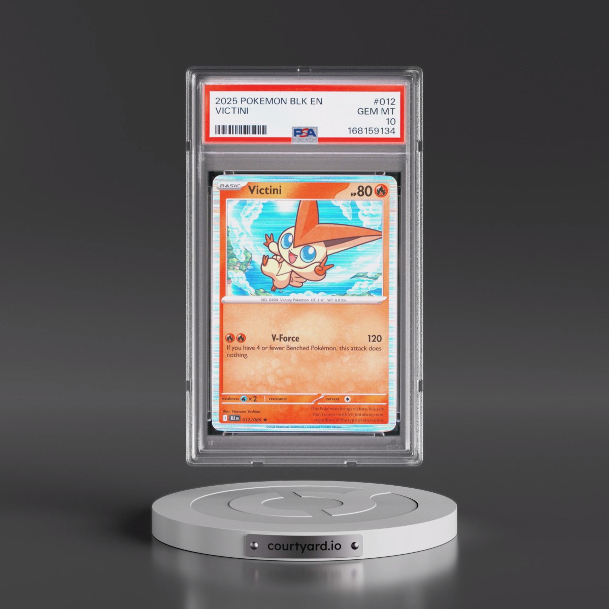 2025 Pokémon Blk EN-Black Bolt #012 Victini (PSA 10 GEM MINT)