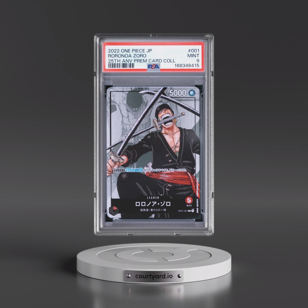 2022 One Piece Japanese 25th Anniversary Premium Card Collection #001 Roronoa Zoro (PSA 9 MINT)