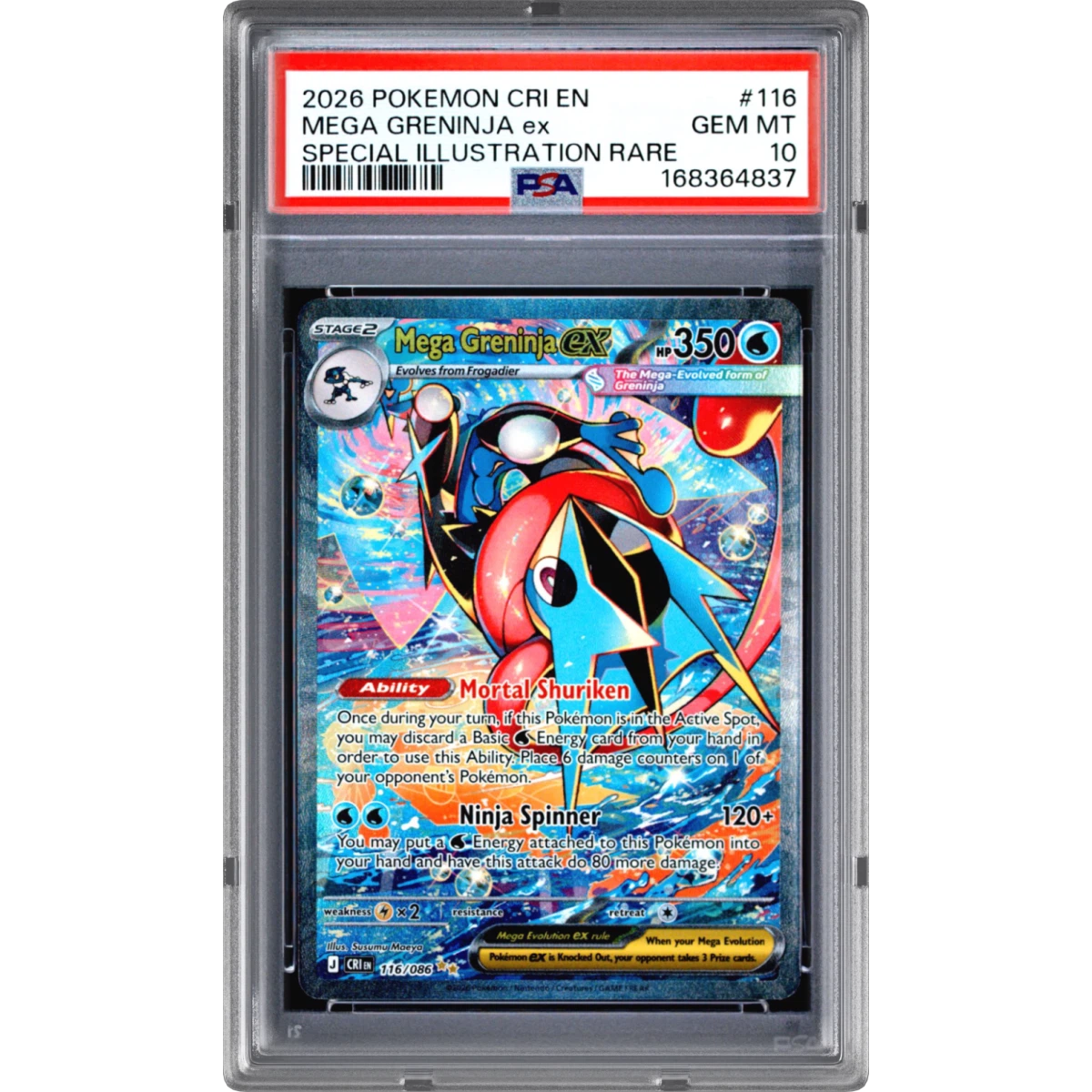 2026 Pokémon Cri EN-Chaos Rising #116 Mega Greninja EX - Holo Special Illustration Rare (PSA 10 GEM MINT)