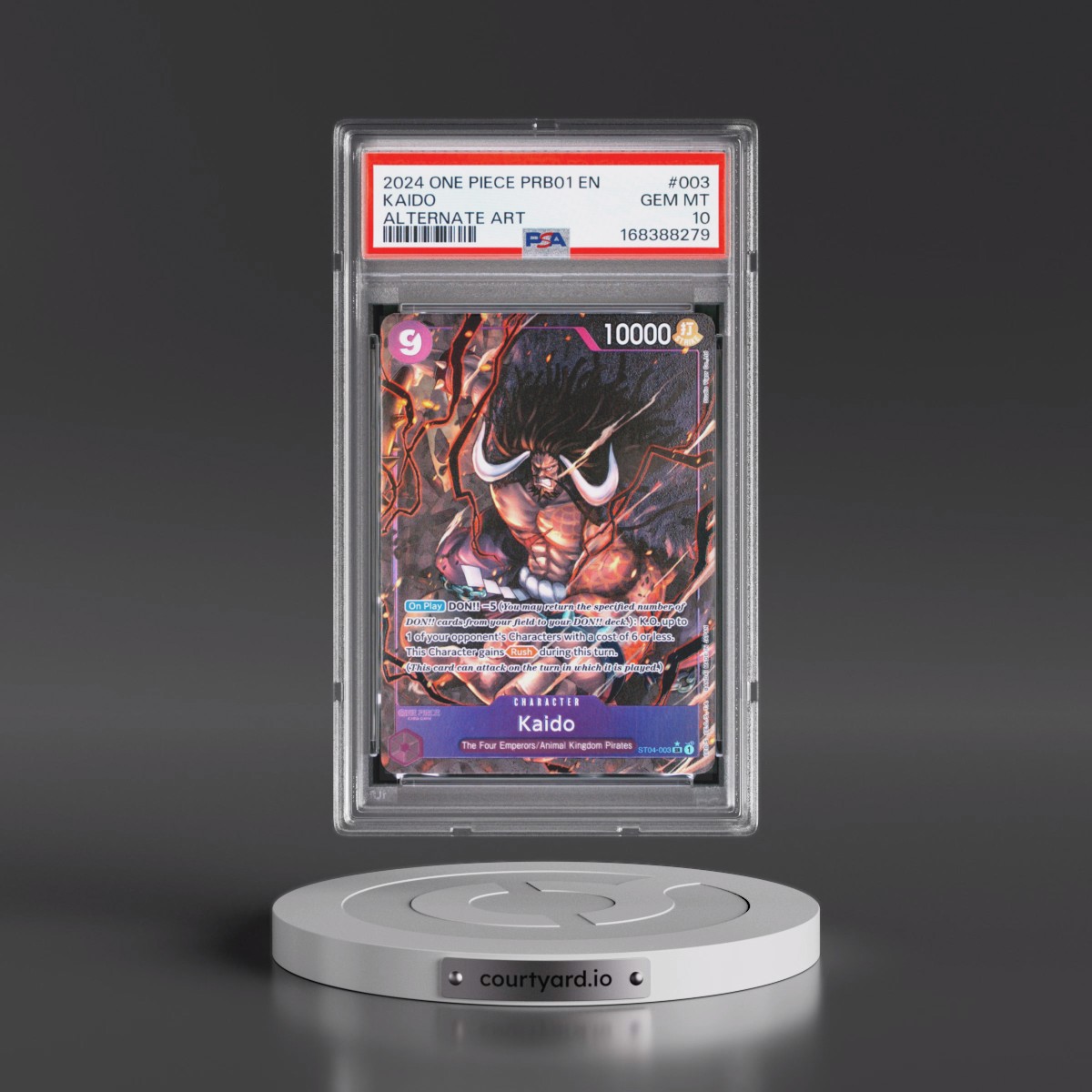 2024 One Piece PRB01-Premium Booster -One Piece Card the Best #003 Kaido - Alternate Art (PSA 10 GEM MINT)