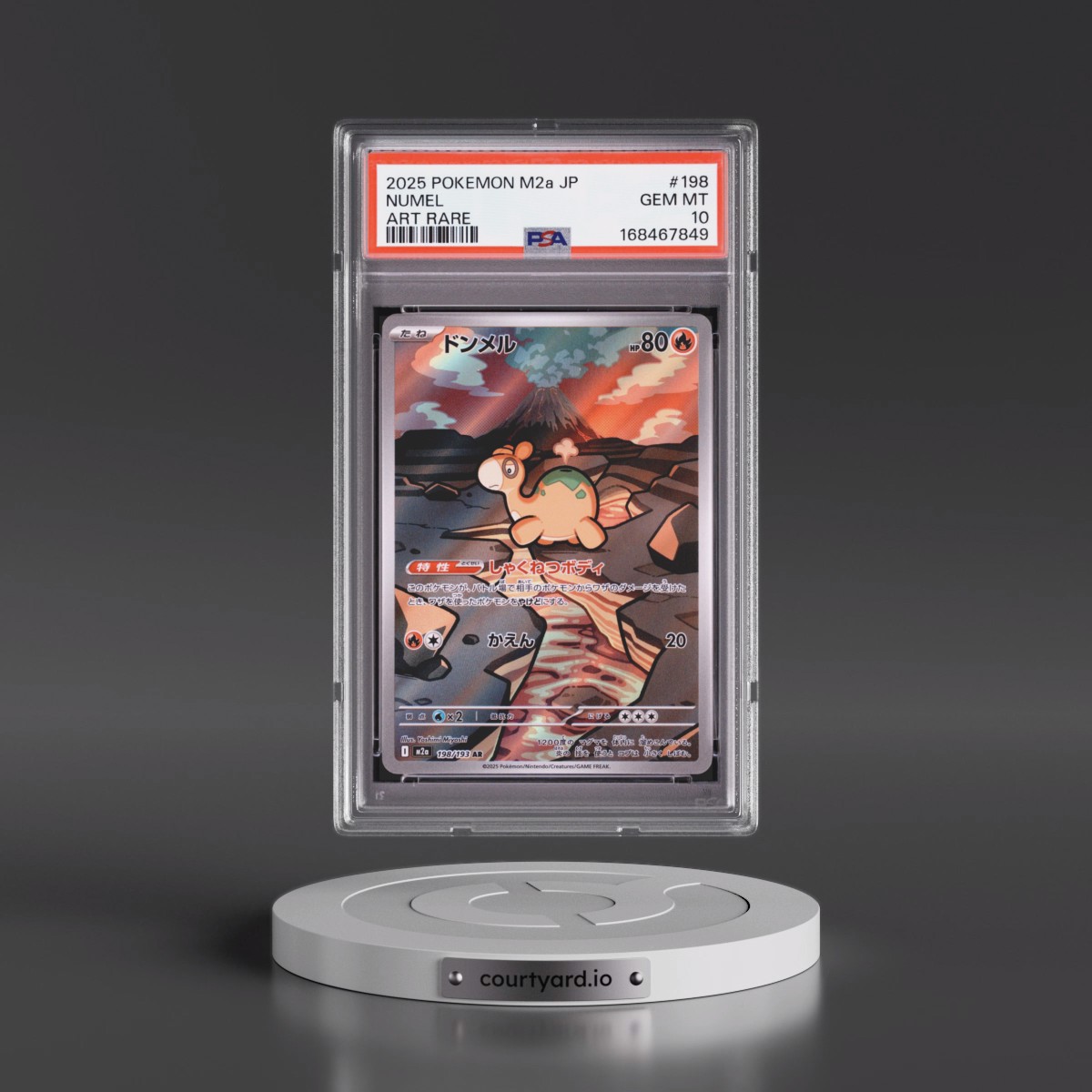 2025 Pokémon M2a-Mega Dream EX #198 Numel - Art Rare (PSA 10 GEM MINT)