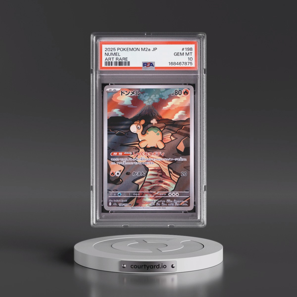 2025 Pokémon M2a-Mega Dream EX #198 Numel - Art Rare (PSA 10 GEM MINT)