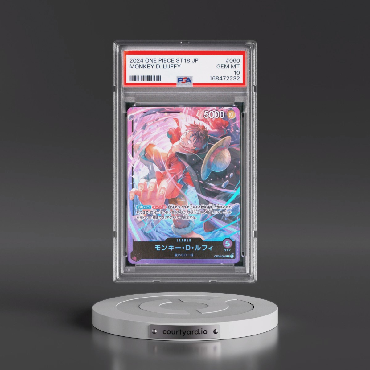 2024 One Piece Japanese Starter Deck ST18-Purple Monkey D. Luffy #060 Monkey D. Luffy (PSA 10 GEM MINT)