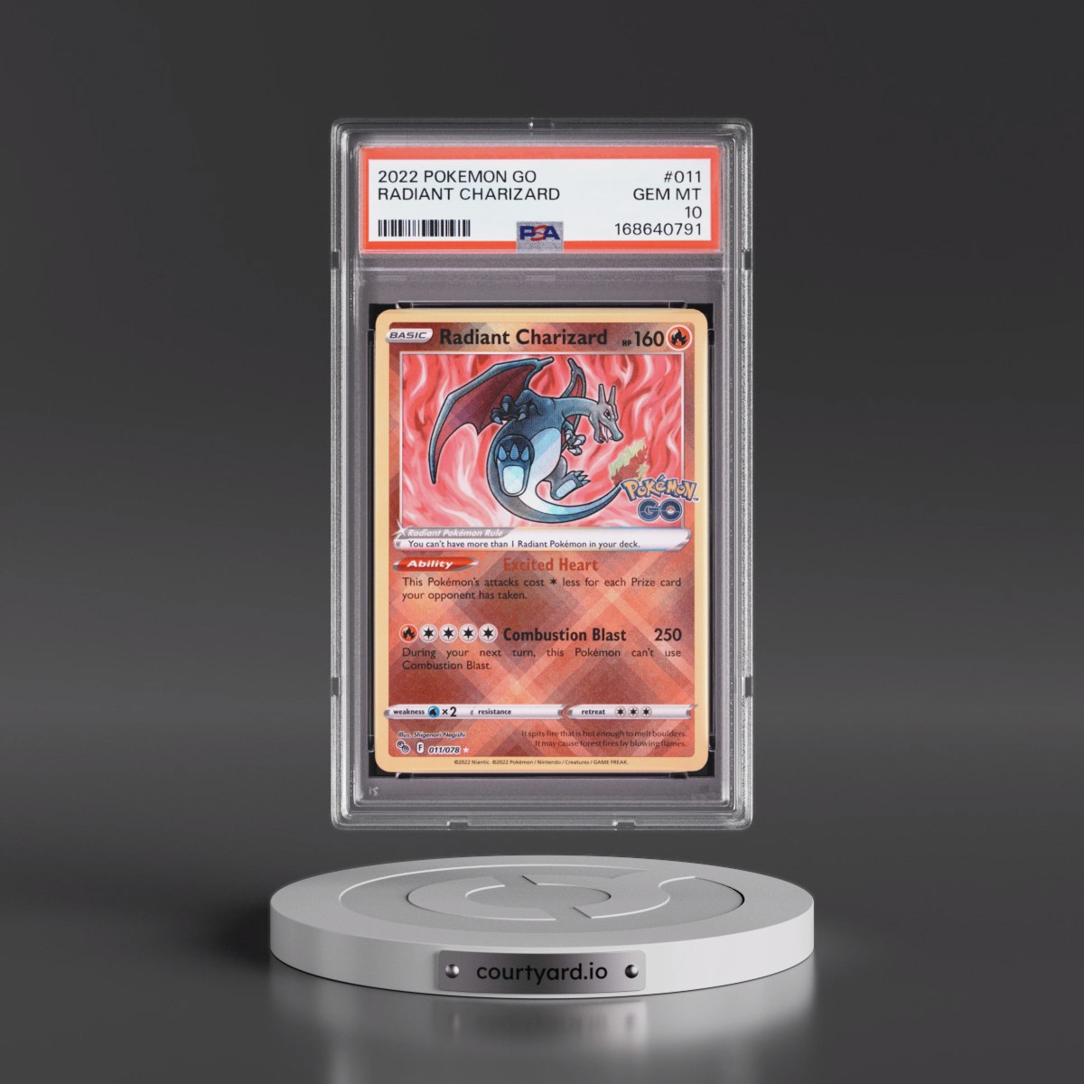 2022 Pokémon Go Radiant Charizard - Holo #011 PSA 10