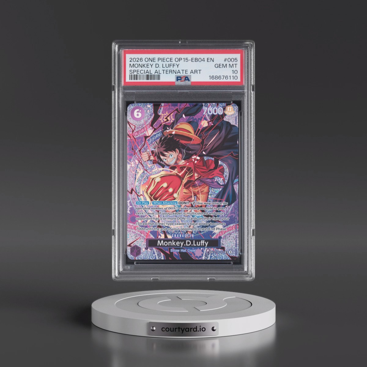2026 One Piece OP15-EB04-Adventure on Kami's Island Monkey D. Luffy - Special Alternate Art #005 PSA 10
