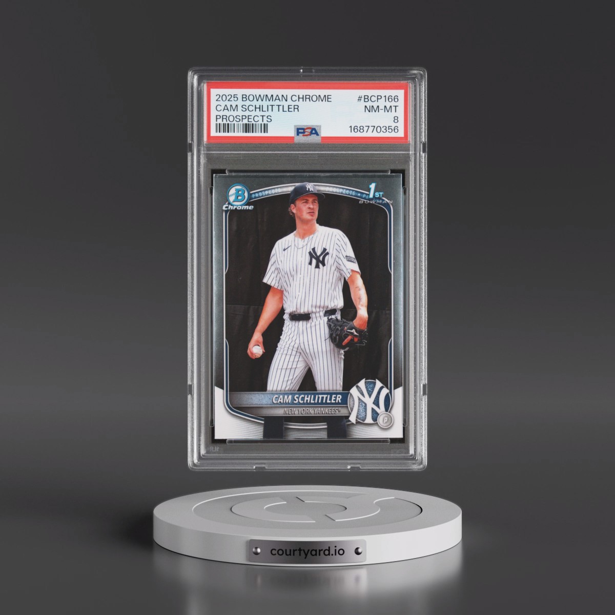 2025 Bowman Chrome Prospects #BCP166 Cam Schlittler (PSA 8 NM-MT)