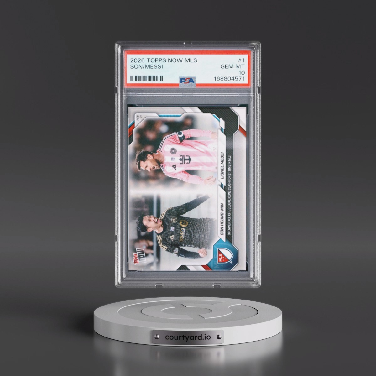 2026 Topps Now MLS #1 Lionel Messi/Son Heung-Min (PSA 10 GEM MINT)