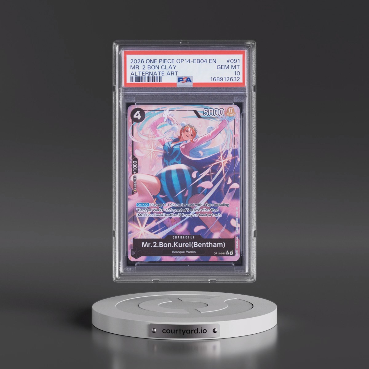 2026 One Piece OP14-EB04-the Azure Sea's Seven #091 Mr. 2 Bon Clay - Alternate Art (PSA 10 GEM MINT)