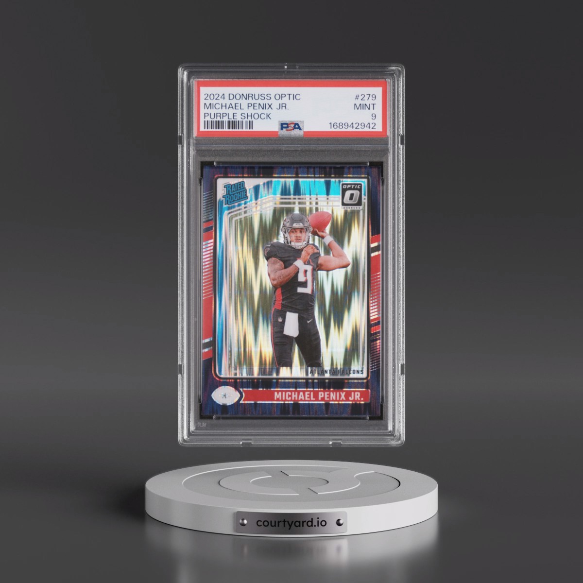 2024 Panini Donruss Optic #279 Michael Penix Jr. - Purple Shock (PSA 9 MINT)