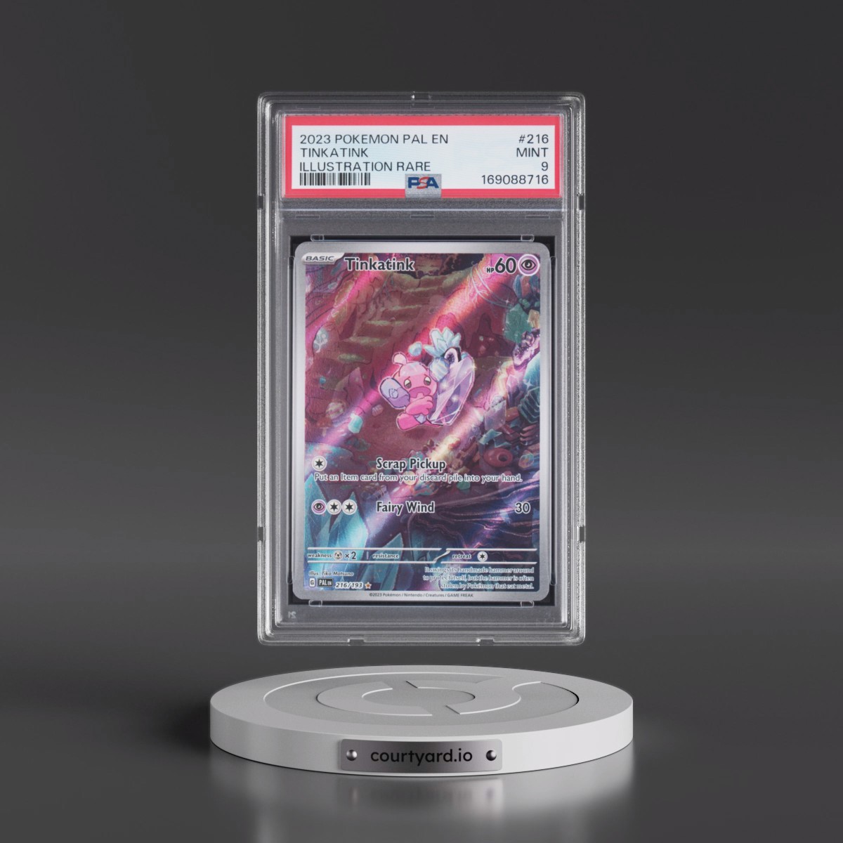 2023 Pokémon Pal EN-Paldea Evolved #216 Tinkatink - Illustration Rare (PSA 9 MINT)