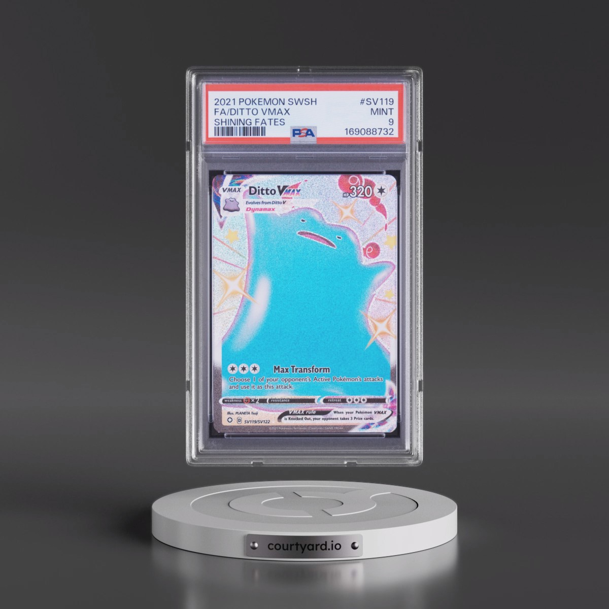 2021 Pokémon Sword & Shield Shining Fates Ditto Vmax - Full Art #SV119 PSA 9