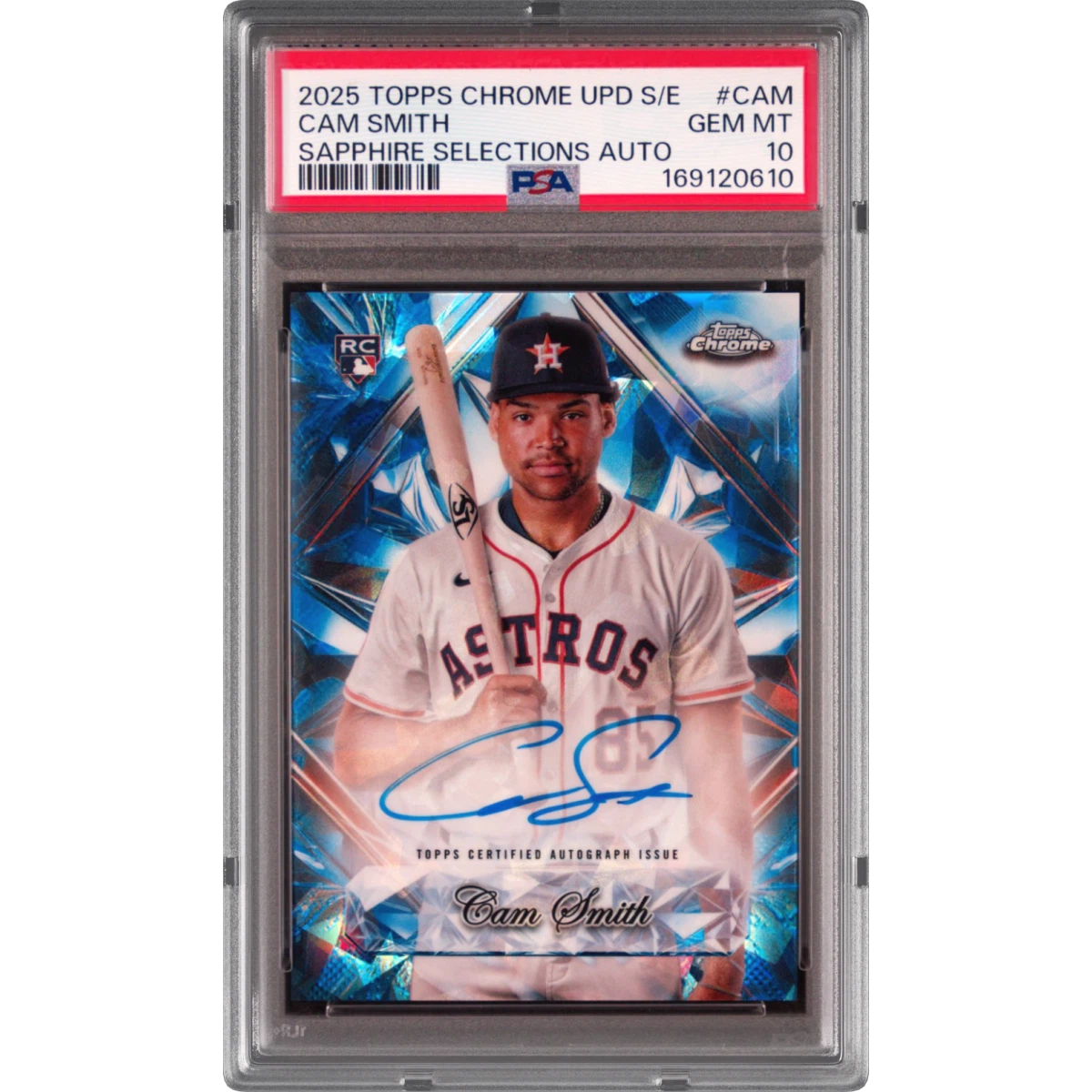 2025 Topps Chrome Sapphire Update Series Sapphire Selections Autographs #CAM Cam Smith (PSA 10 GEM MINT)