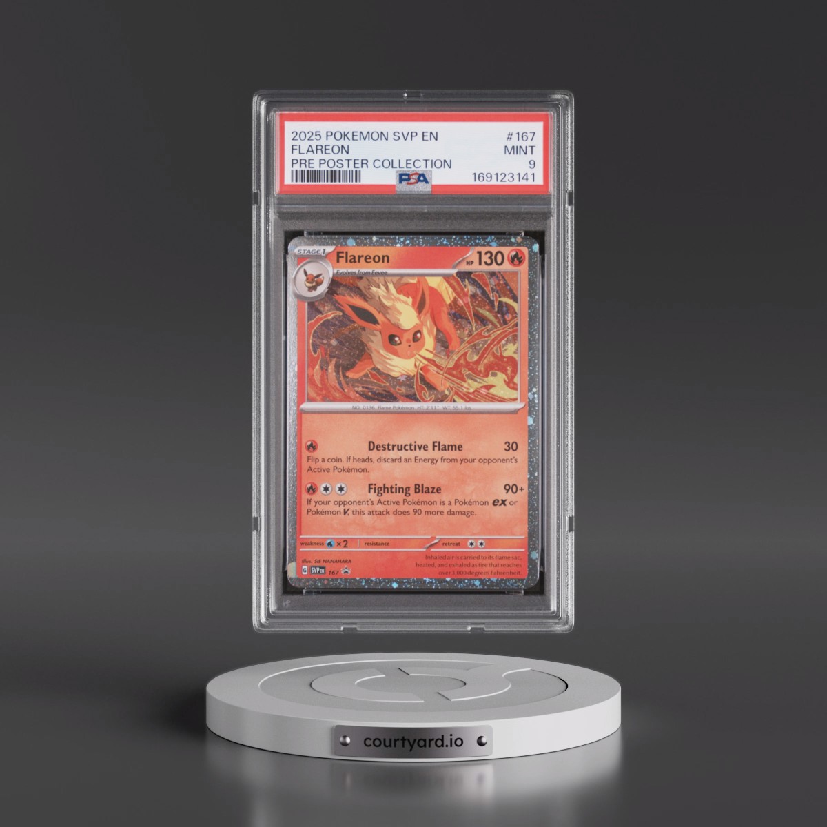 2025 Pokémon Svp EN-SV Black Star Promo #167 Flareon - Prismatic Evolutions Poster Collection (PSA 9 MINT)