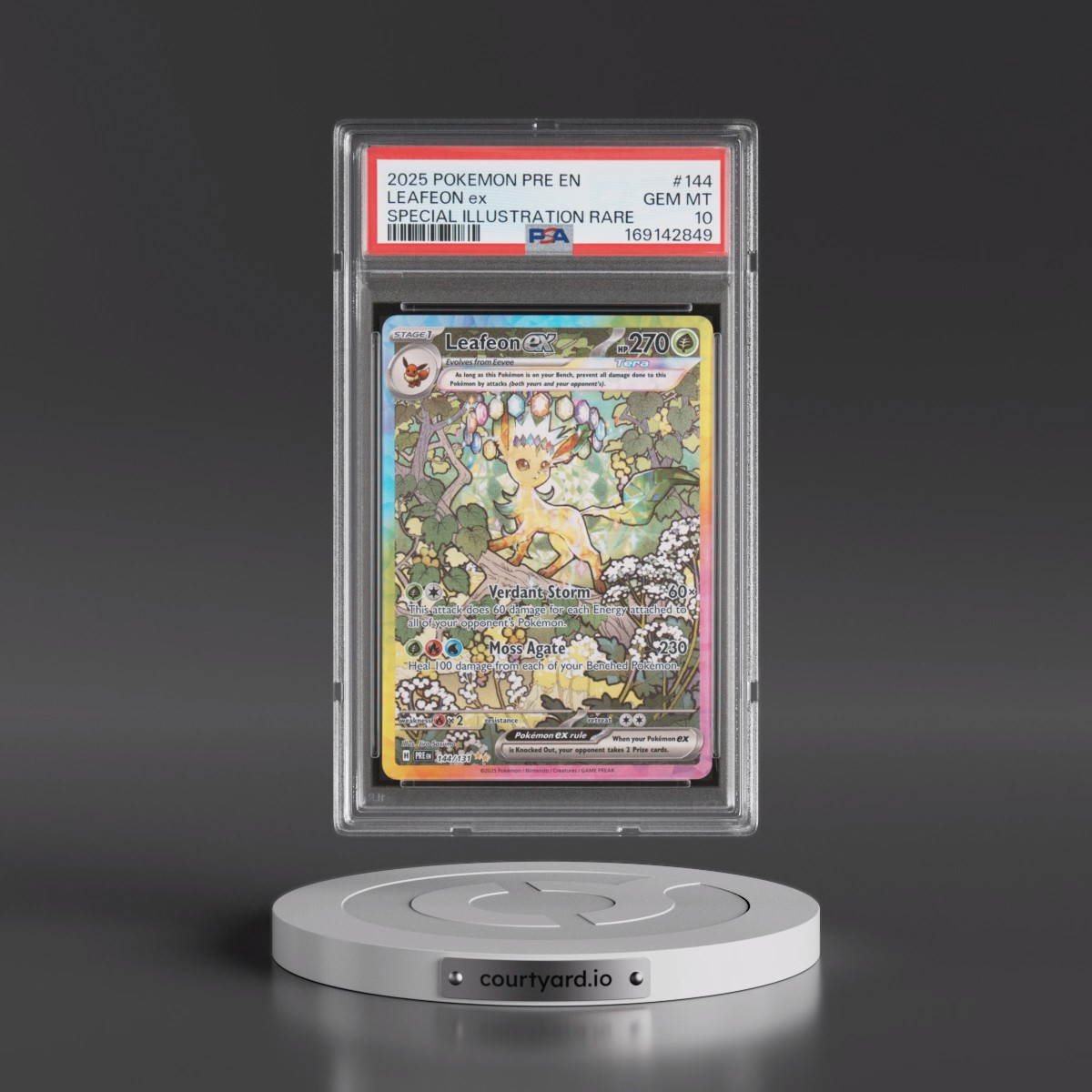 2025 Pokémon Pre EN-Prismatic Evolutions #144 Leafeon EX - Holo Special Illustration Rare (PSA 10 GEM MINT)
